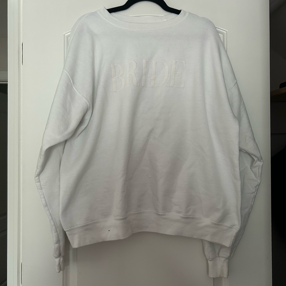 XL White 'Bride' Sweatshirt